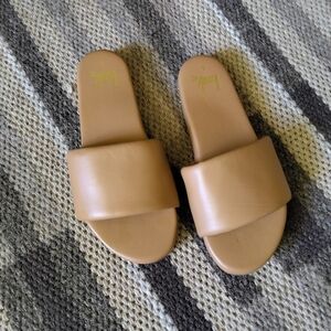 Beek Women's Sandals Baza Leather Brown Minimalist Slide Size 6